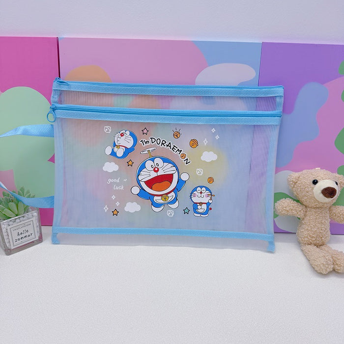 Wholesale 10pcs/ pack A4 Double-Layer Mesh Zipper Bag File Folder