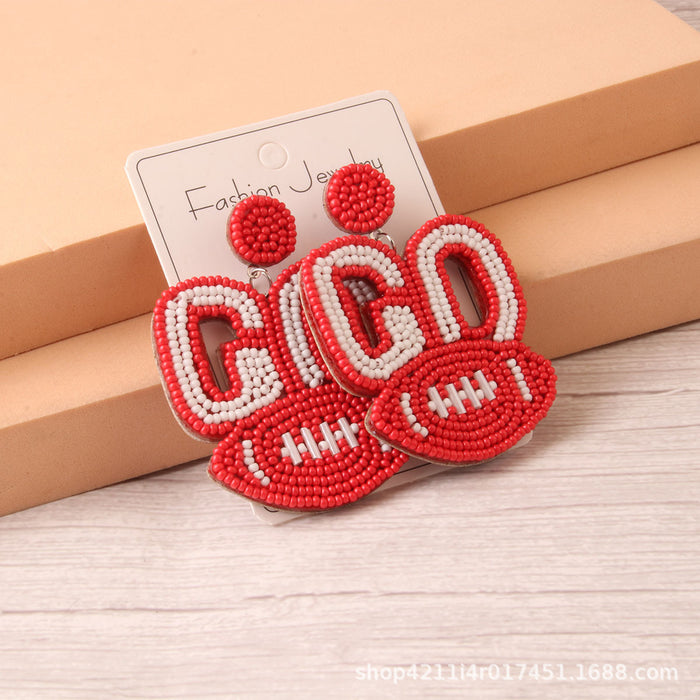 Wholesale  fashion sports style letter-shaped  earrings