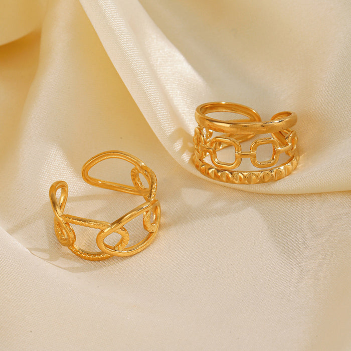 Wholesale ladies Stainless steel Rings Adjustable Gold Plated Rings