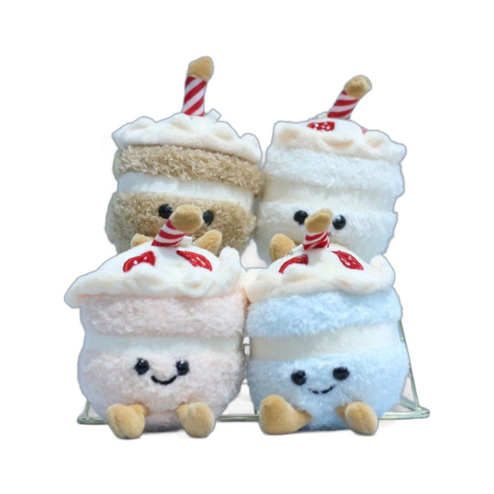 Wholesale Cake Milk Tea Cup Pendant Cartoon Plush Bag Pendant Doll Keychain