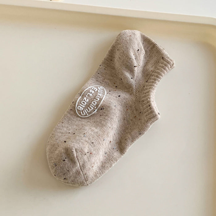 Wholesale Socks children shallow mouth invisible socks with letters on the soles of the feet silicone anti slip