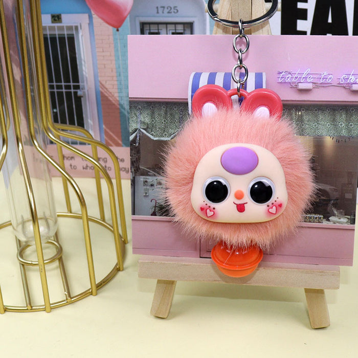Wholesale Creative Popular Plush Doll  Keychain Car Bag Pendant Rabbit Fur Ball Pendant Student Commemorative Gift