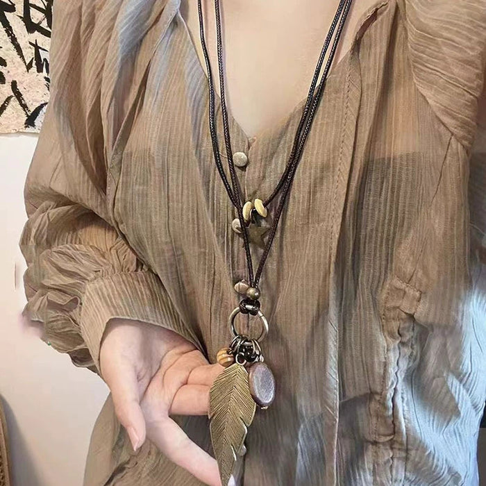 Wholesale Long sweater chain fashionable retro niche temperament high-end versatile necklace