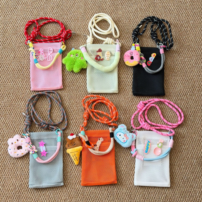 Wholesale Trendy Mesh Phone Bag Mint Green Crossbody Handbag MOQ≥2