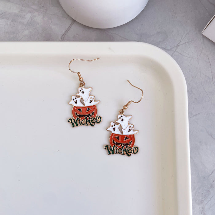 Wholesale  pumpkin skull earrings personalized cartoon ghost bat earrings