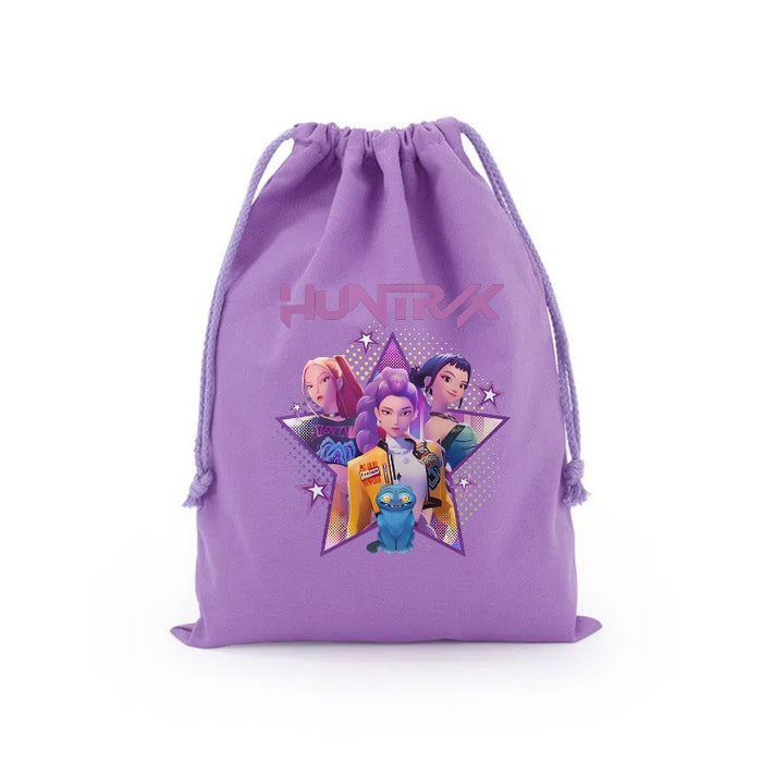 Wholesale Cartoon Canvas Drawstring Travel Storage Bag Handbags