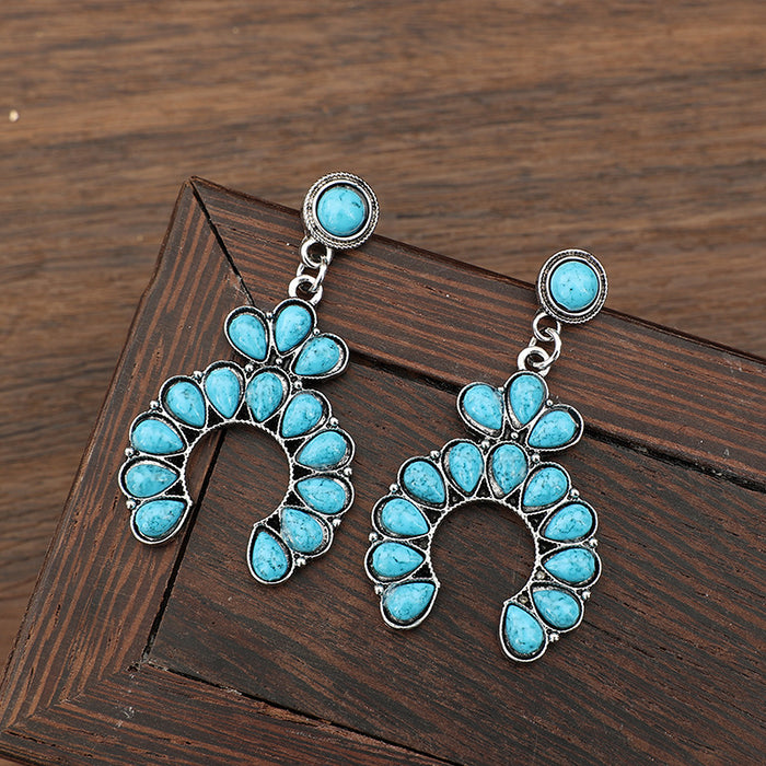 Wholesale Vintage Turquoise Horseshoe Earrings