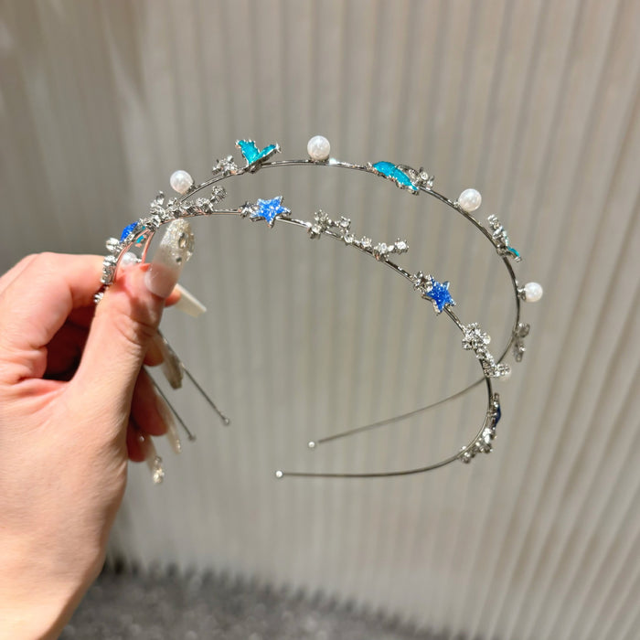 Wholesale  Hair Band Hair Tie Star Fishtail Headwear Pearl Headband Women's  Hair Card Hair Accessories for Women