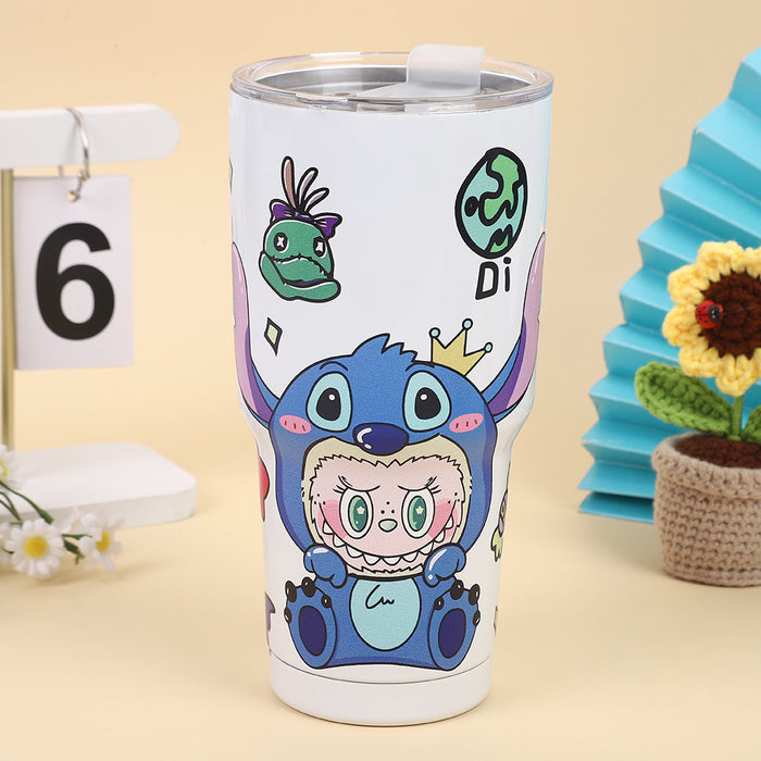 Wholesale Printing Cartoon Thermos American Coffee Cup ins High Color Suction Cup