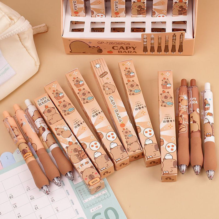 Wholesale Cute cartoon blind box quick-drying,  smooth-writing black retractable pen.