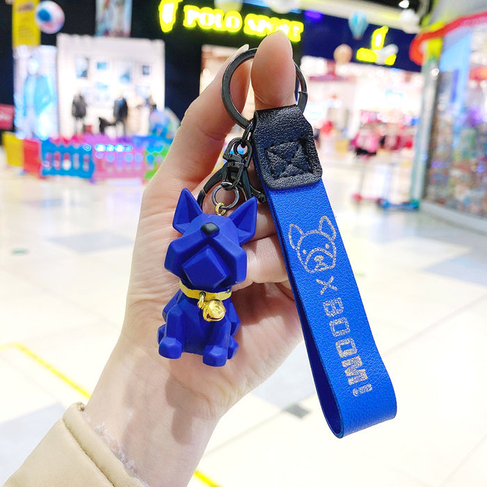 Wholesale Cute keychain pendant, car keychain, French fighting dog, dog, couple bag, hanging accessories wholesale
