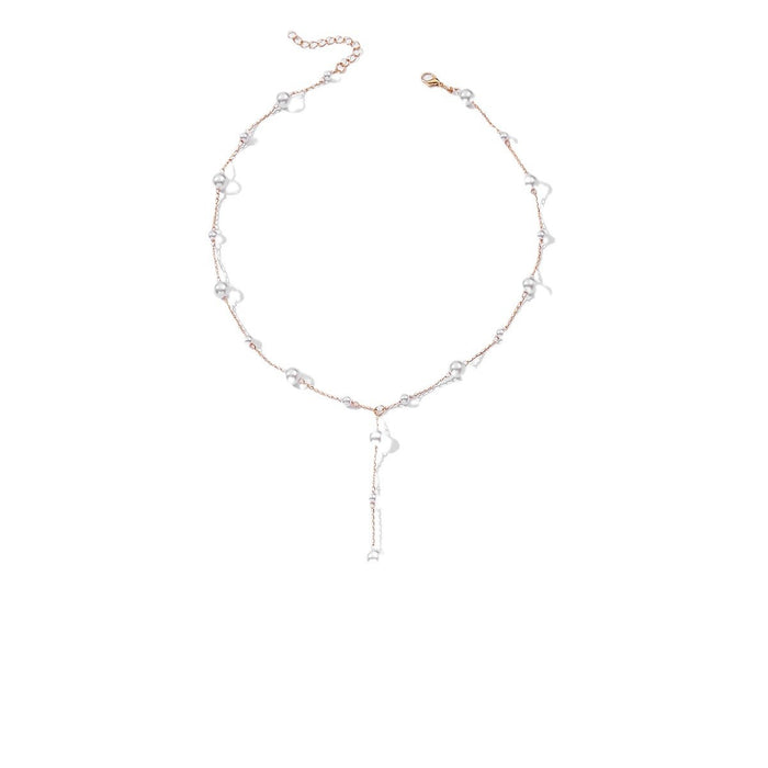 Wholesale Jewelry temperament pearl necklace versatile light luxury tassel sweater chain fashionable accessories