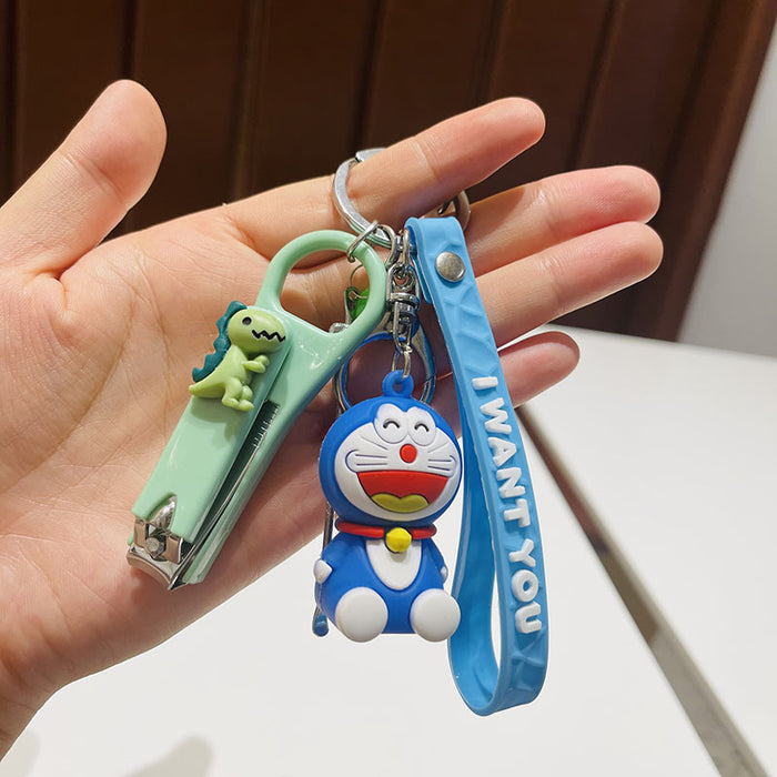 Wholesale  Silicone Doll Spaceman Keychain Pendant Bag  Nail Clipper Ear Digging Spoon Keychain
