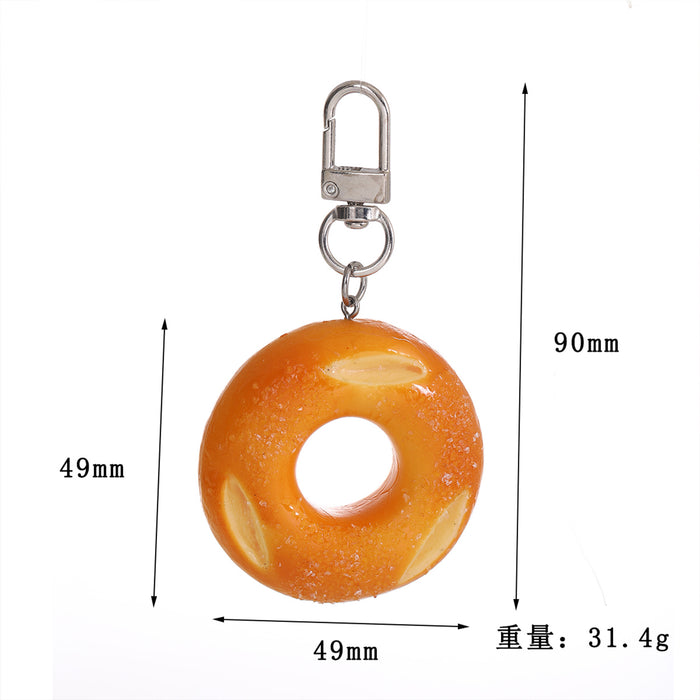 Wholesale PVC Bread Keychain Set Realistic Croissant Donut Design Fun Bag Charm