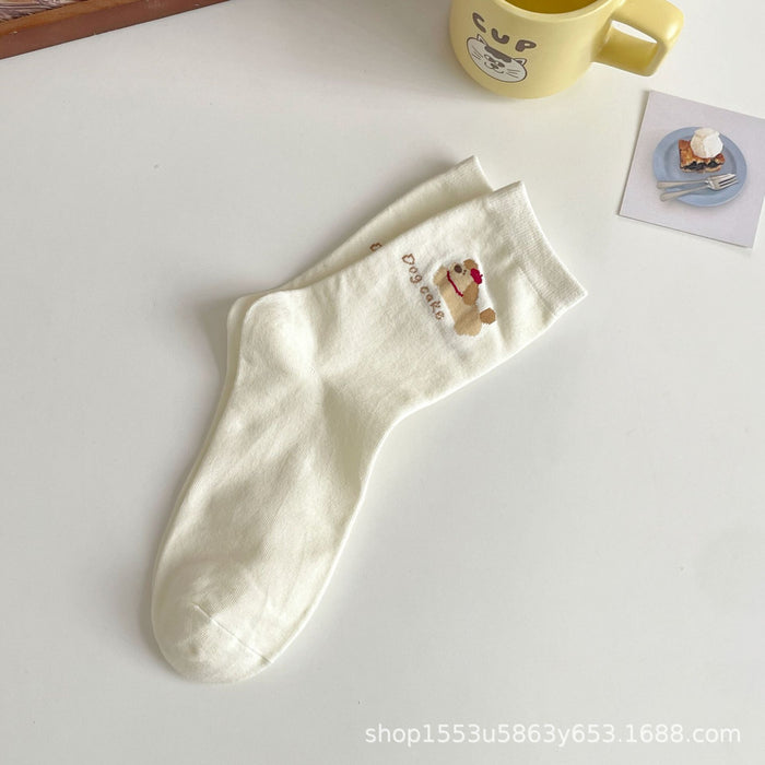 Wholesale Cartoon socks, new cute mid tube cotton socks, dog striped socks