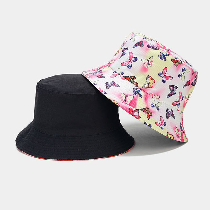 Wholesale Cotton Tie Dyed Butterfly Printed Bucket Hat JDC-FH-LvY013