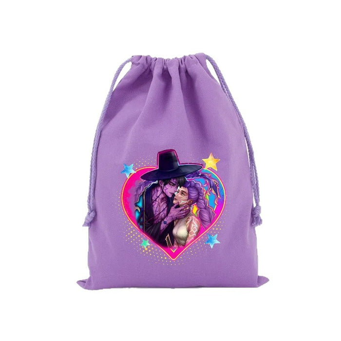 Wholesale Cartoon Canvas Drawstring Travel Storage Bag Handbags