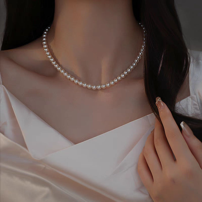 Wholesale  Pearl Necklace Women's Overlapping Double Clavicle Necklace