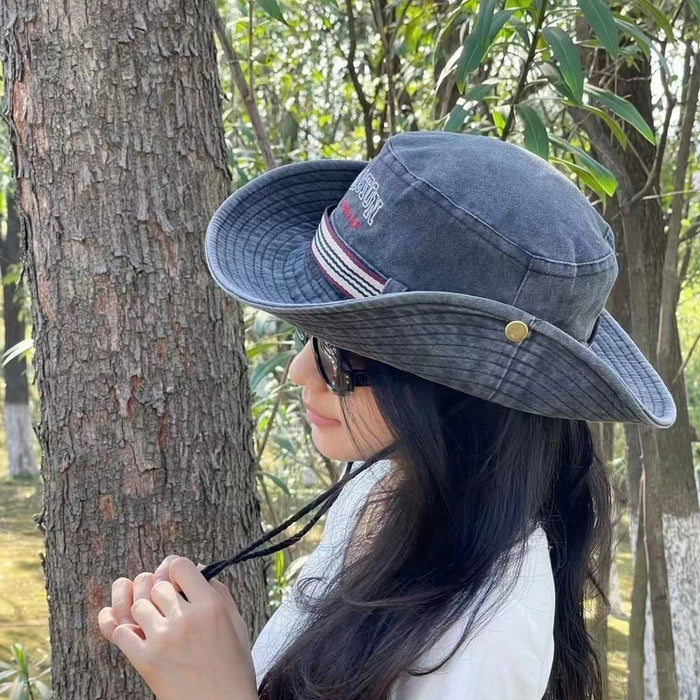 Wholesale High-end fisherman hat washed hat Korean style cool foldable outdoor travel mountaineering fishing sun hat men and women basin hat