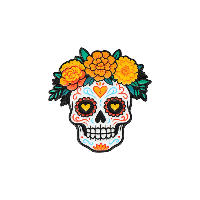 Wholesale Zinc Alloy Enamel Skull Brooch Pin Day Of The Dead  Party Gift Clothing Decoration