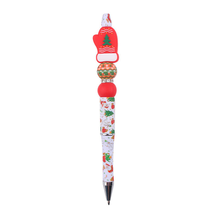 Wholesale Cartoon Christmas Silicone Plastic Bead Pen JDC-PN-GuangTian013