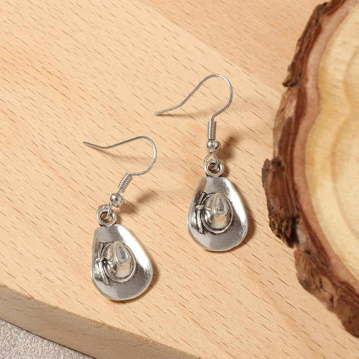 Wholesale Western Cowboy Geometric Pendant Ear Hook Earrings Creative Jewelry