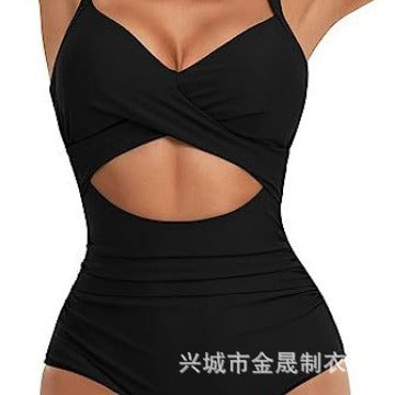 Wholesale Jumpsuit sexy women's swimsuit backless tight cross tie bikini