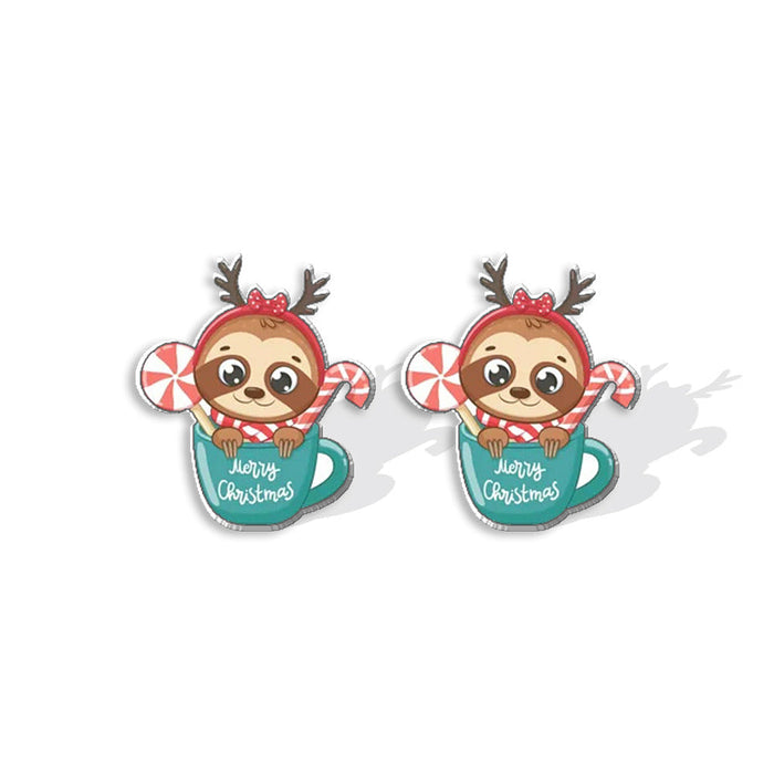 Boucles d'oreilles en gros acrylique Christmas Moose Cat JDC-ES-XIANGL078
