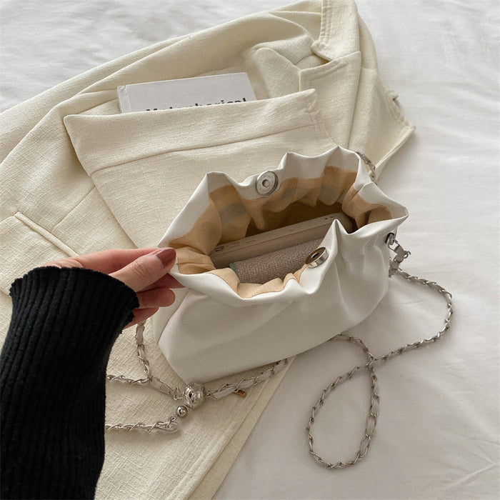 Wholesale Niche texture versatile chain shoulder crossbody bag with high-end folds