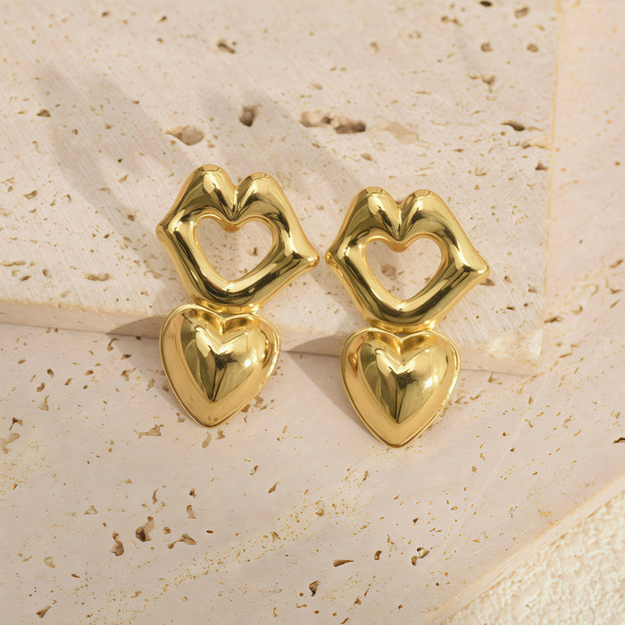 Wholesale Gold Heart Series Earrings Jewelry
