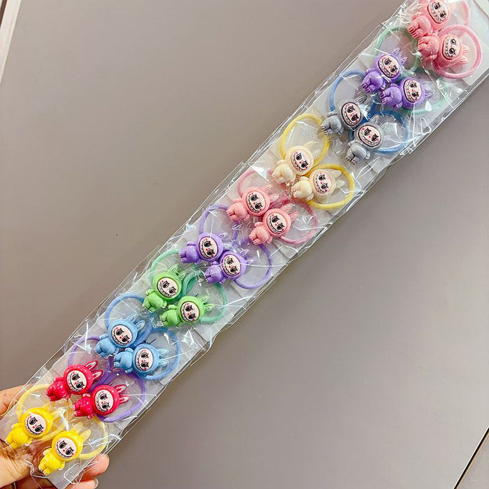 Wholesale 10pcs Cartoon small hair ring children' s hair accessories baby does not hurt the hair rubber band cute headdress