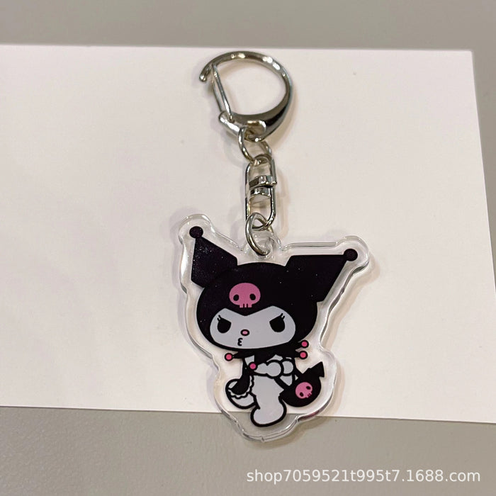 Wholesale Double-sided Keychain Cute Cartoon Book Bag Pendant Transparent Pendant Acrylic Keychain for Men and Women