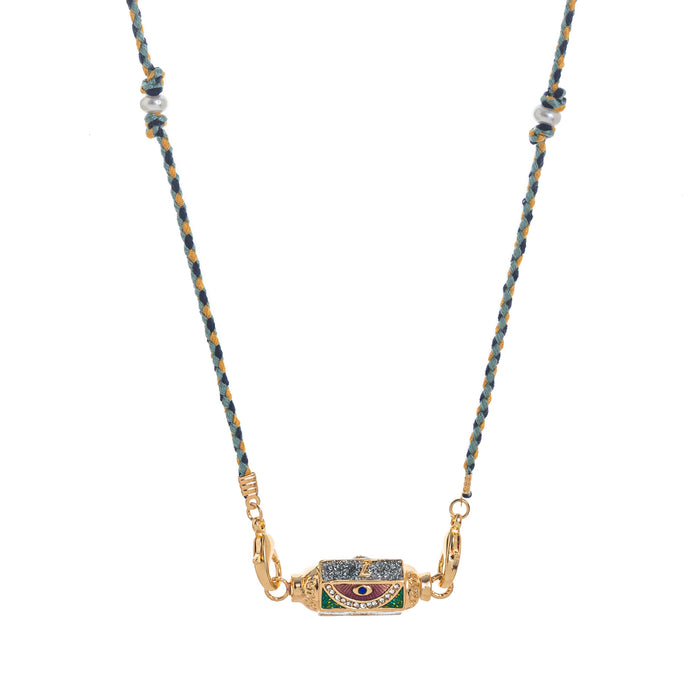 Wholesale Valentine' s Day Colorful Tarot Necklace Women' s Niche Star Eyes Gold-Plated Color-Preserving Pendant