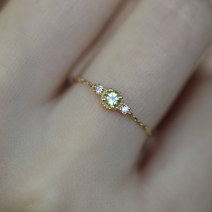 Wholesale Olive adjustable chain pure silver ring, niche high-end accessory