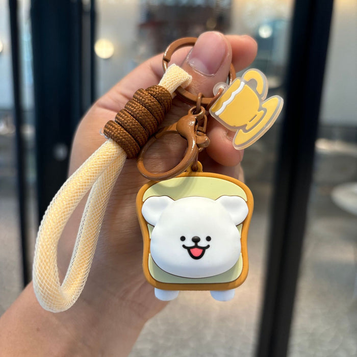 Wholesale Cute puppy  keychain schoolbag pendant