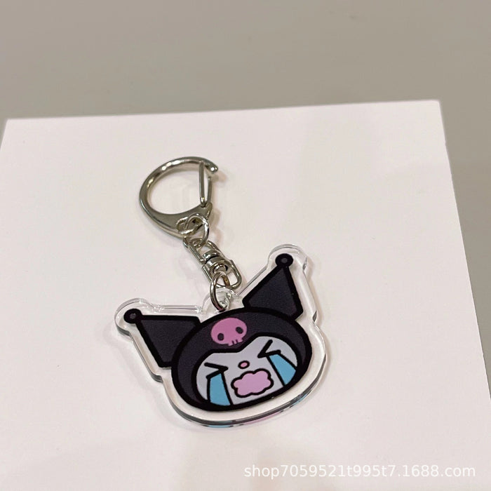 Wholesale Double-sided Keychain Cute Cartoon Book Bag Pendant Transparent Pendant Acrylic Keychain for Men and Women