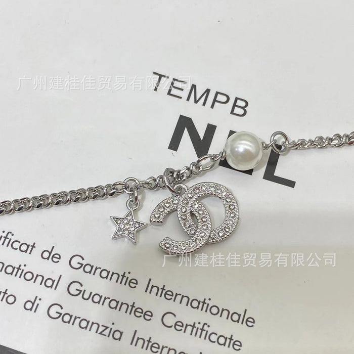 Wholesale Pearl Full Diamond Star Bracelet Women's Sweet Bracelet