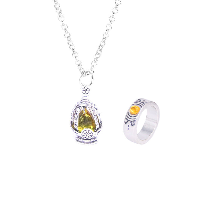 Wholesale Cartoon Gemstone Necklace Ring Set JDC-NE-YouM012