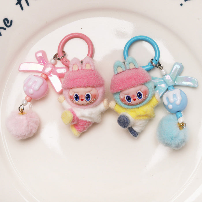 Wholesale Flocked Dancing Cartoon Character Keychain