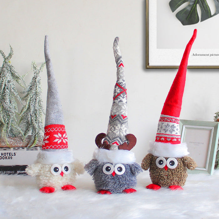 Wholesale Pointed Hat Owl Desktop Decoration Creative Long Hat Elf Doll Window Holiday Supplies