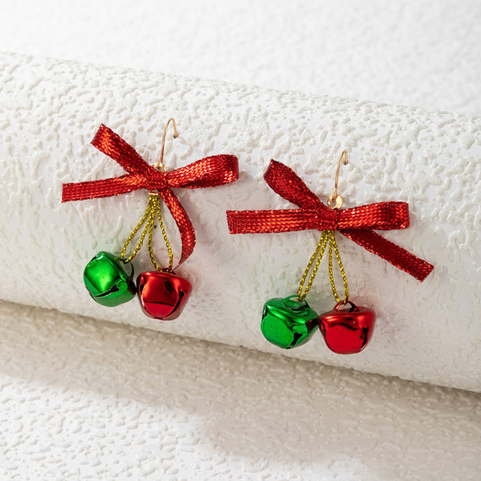 Wholesale Alloy Electroplated Christmas Earrings Bell Bow Geometric Rope Fashion Accessory MOQ≥200