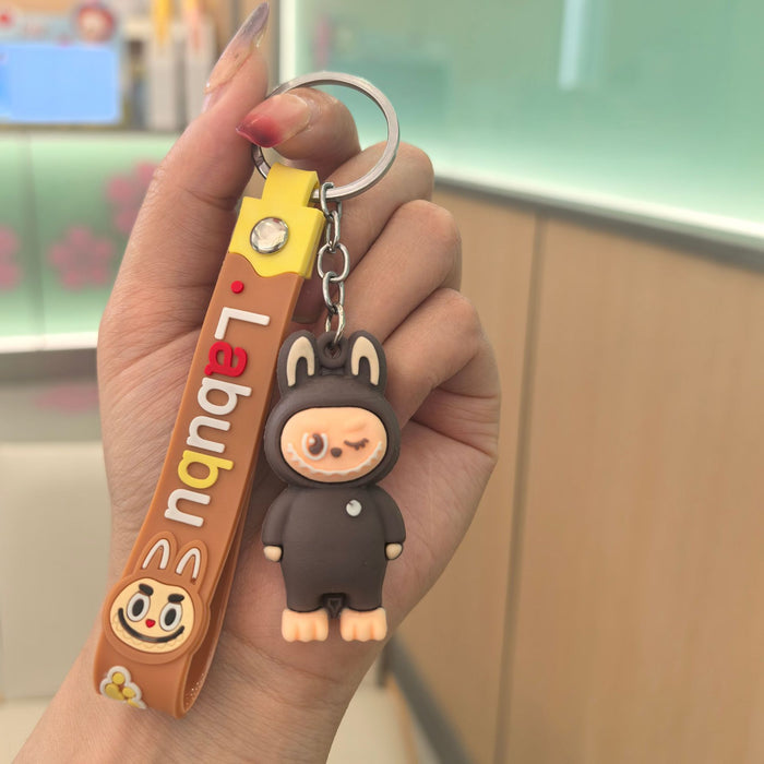 Wholesale Cartoon soft rubber cap little sheep keychain pendant blind box trendy cool series ground push gift ornaments
