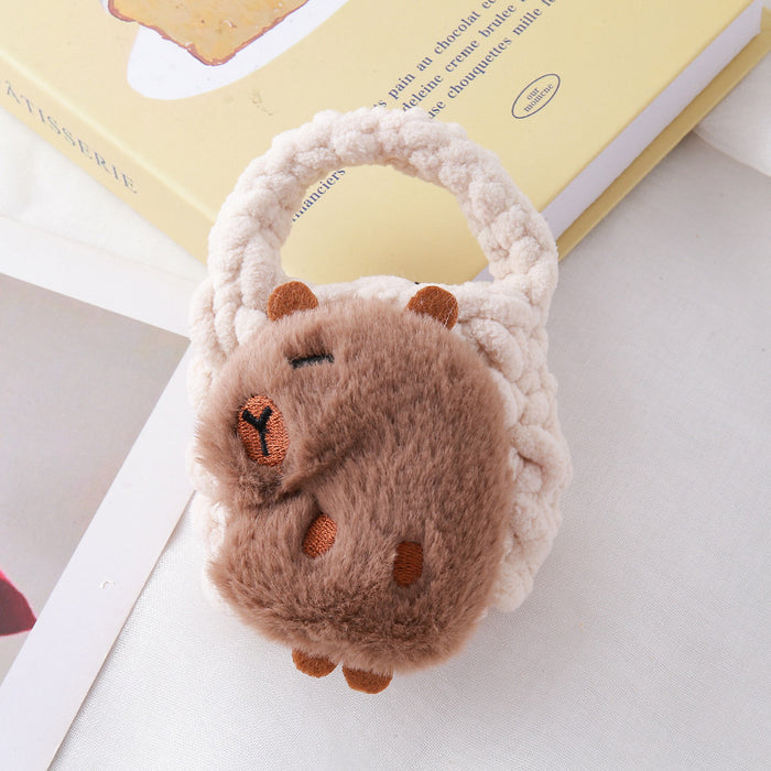 Wholesale Cartoon Cute Big Ear Dog Knitted Mobile Phone Bag Plush Dolphin Zero Wallet Earphones Mini Storage Bag