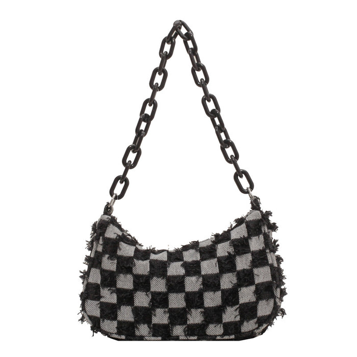 Wholesale Denim Checkerboard Chain Crossbody Bag JDC-SD-MingShuo019