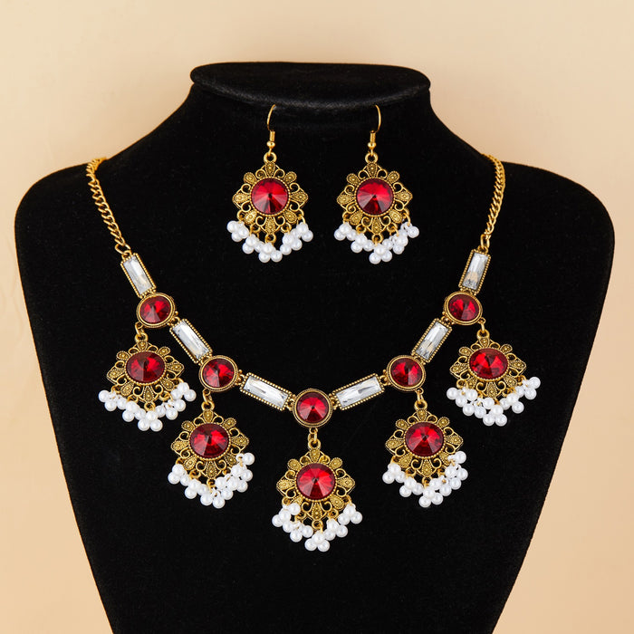Wholesale Bohemian Ethnic Style Turquoise Necklace and Earrings