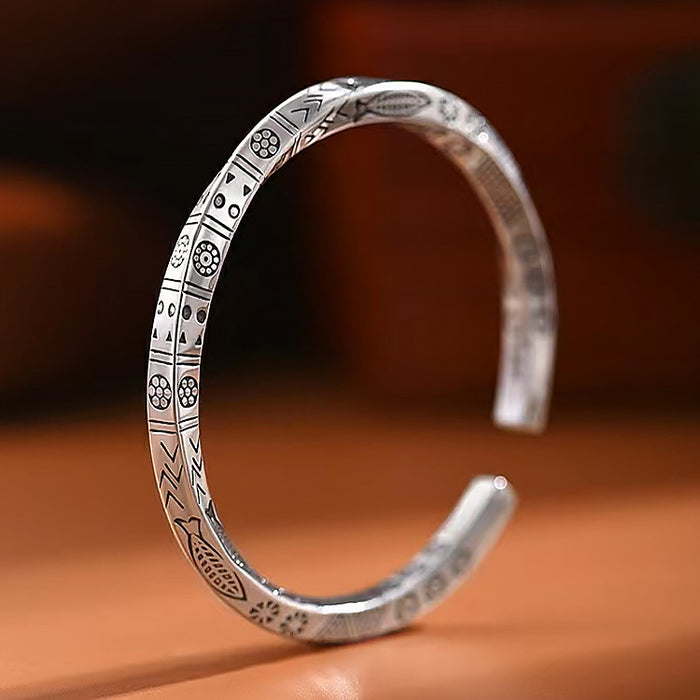 Wholesale Silver Plated Vintage Handmade Solid Open Bracelet Bracelet Bracelet