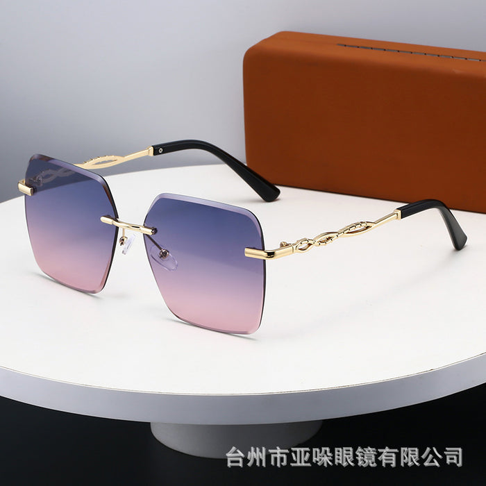 Wholesale New borderless luxury sunglasses for street photography, UV resistant sunglasses