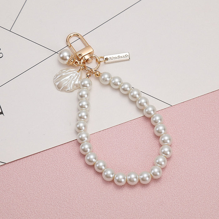 Wholesale Pearl Key Chain Korean Retro Shell Pearl Bag Pendant Headset Hanging Accessories