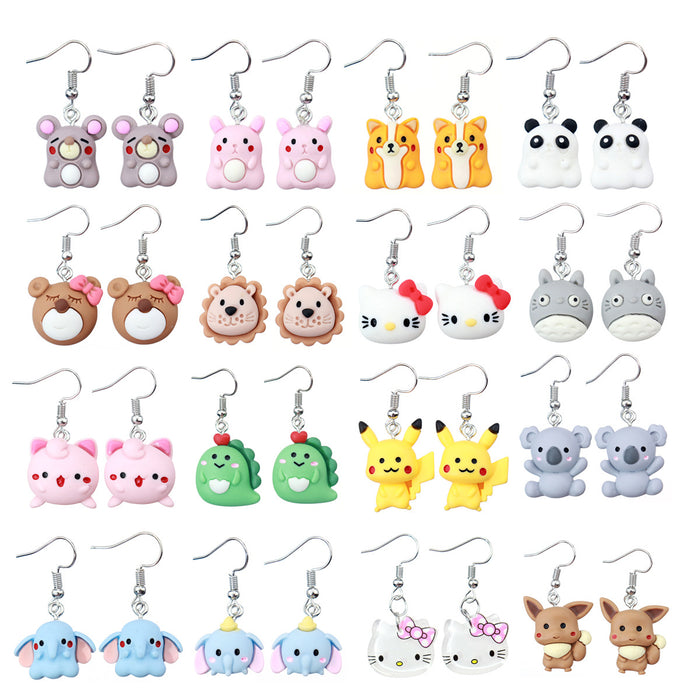 Wholesale Cartoon Animal Resin Earrings JDC-ES-niqing029