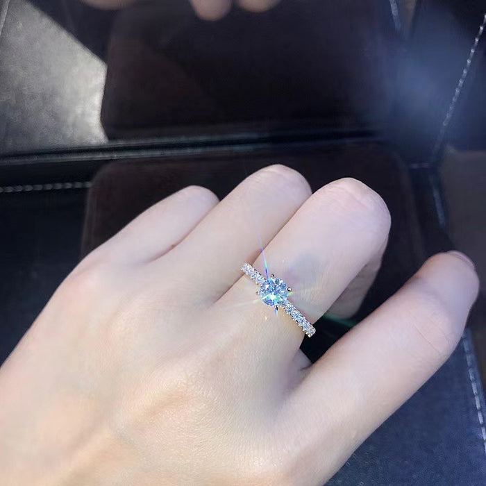 Wholesale Geometric Champagne Color Real Gold Plated Couple Ring Jewelry Accessory